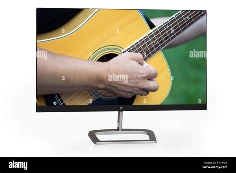 4k Monitor Isolated On White Stock Photo Alamy