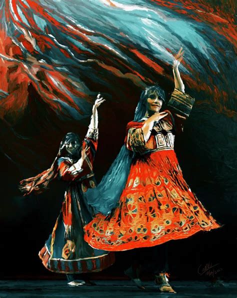 Pashtun Female Cultural Dancing Attan Vf66d Painting By Gull G
