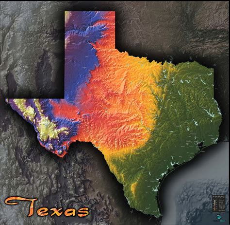 Texas Topo Wall Map By Outlook Maps Mapsales