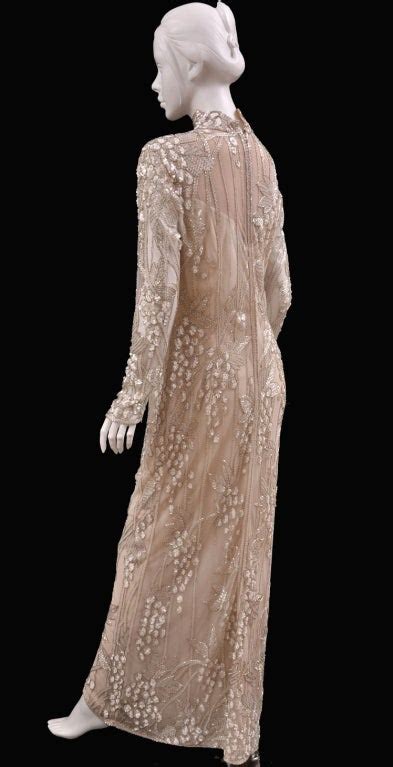 1989 Bob Mackie Nude Embroidered And Beaded Gown At 1stDibs Mackiie