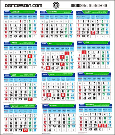 Kalender 2020 Lengkap Dengan Libur Nasional