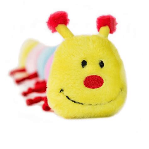 Zippy Paws Long Caterpillar 6 Squeakers Plush No Stuffing Dog Toy