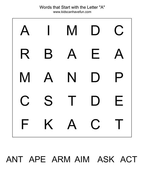 10 Alphabet Word Search Worksheets