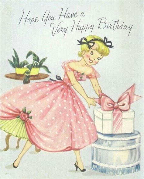 Pin By Daniele On Women Vintage Birthday Cards Happy Birthday