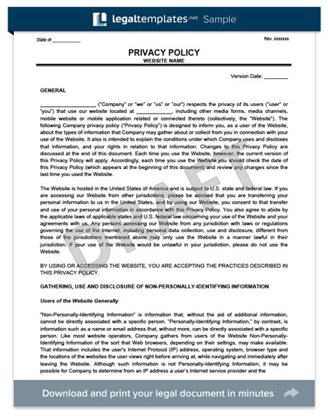 FREE Privacy Policy Generator | Privacy Policy Template ...