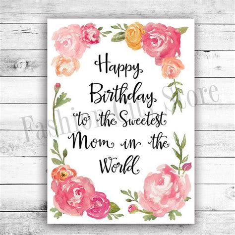 Free printable birthday cards for mum uk. Happy Birthday Card for Mom - Watercolor Peonies ...