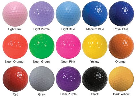 Colored Golf Balls Blank Non Imprinted