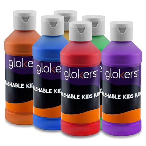 6 Colors Washable Tempera Paints 8 Oz Bottles Of Bold Vibrant Non