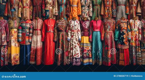 Traditional Clothing From Different Countries And Cultures Arranged In