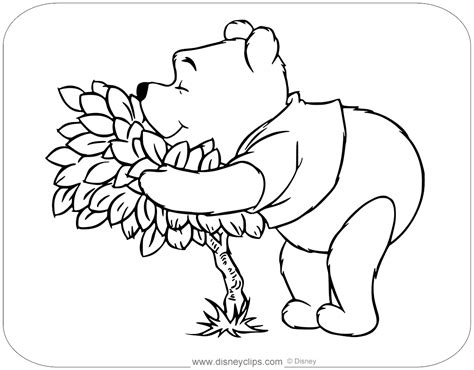 Pooh and leaves coloring page from winnie the pooh category. Winnie the Pooh Spring and Summer Coloring Pages ...