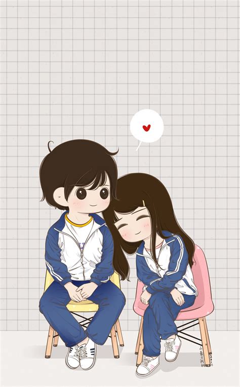 Lovely Cartoon Couple Pic ~ Download Love Couple Drawing Romance Hug