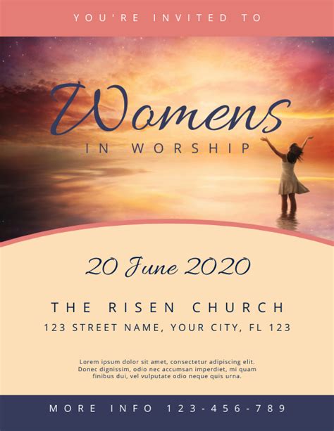 Women Worship Church Flyer Template Postermywall