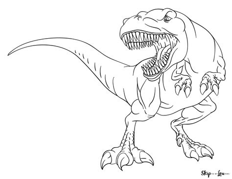 Terrifying T Rex Coloring Pages For Kids Skip To My Lou