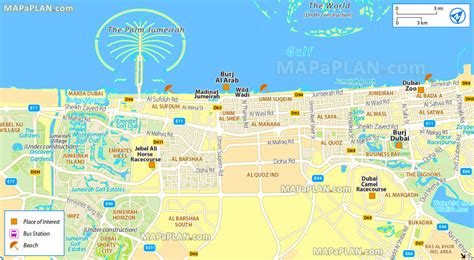 Dubai Tourist Attractions Map With Regard To Printable Map Of Dubai