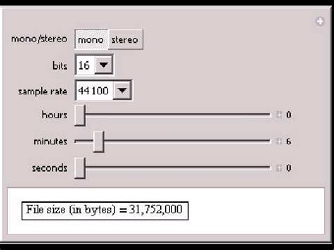 Audio File Size Calculator Youtube