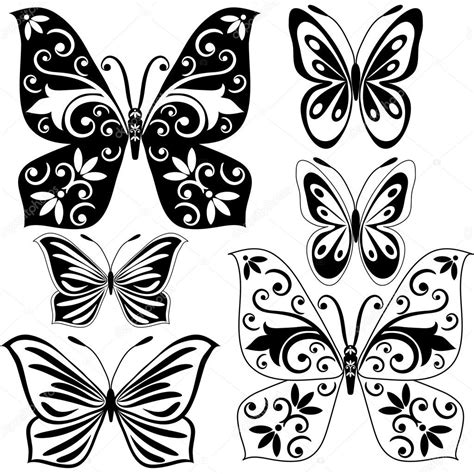 Set Black And White Butterflies Stock Vector Image By ©olgadrozd 3815010