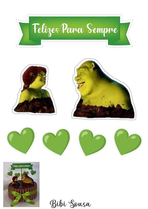 Topper Shrek E Fiona Surpresas De Amor Festa Surpresa Para Namorado