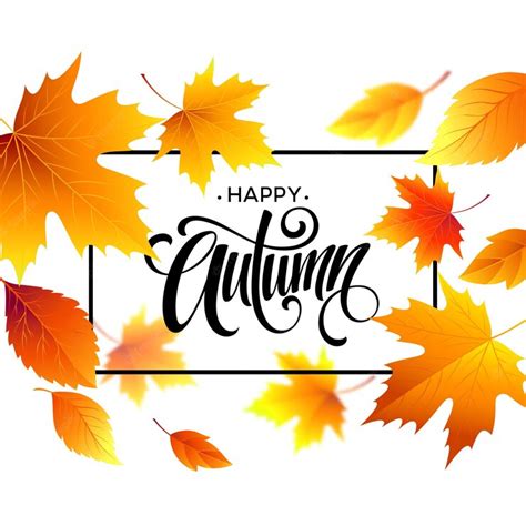 Free Vector Autumn Leaves Background With Calligraphy Fall Card Or