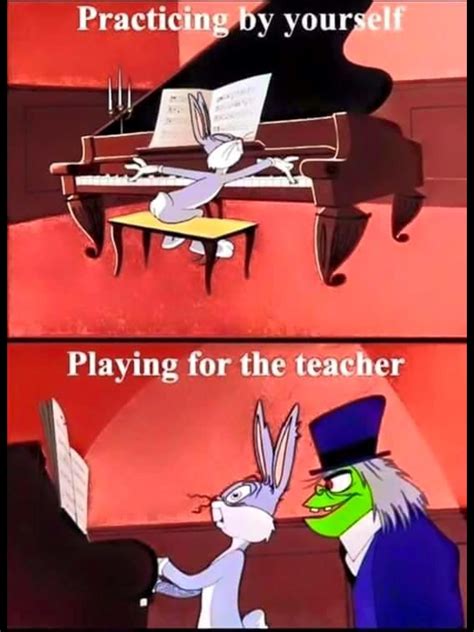 Playing For The Teacher Bugs Bunny Cartoon Piano Memes Piano Funny