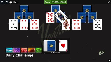 Microsoft Solitaire Collection Tripeaks Hard Daily Challenge August