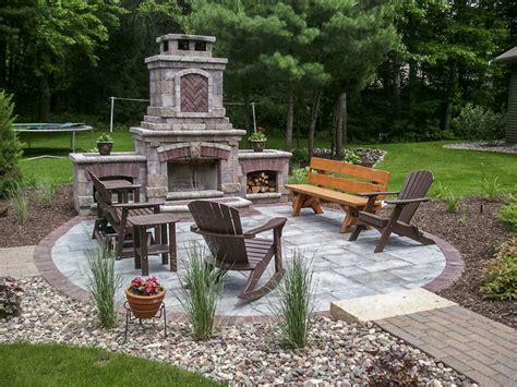 Outdoor Fireplace Landscaping Design In Appleton Wi