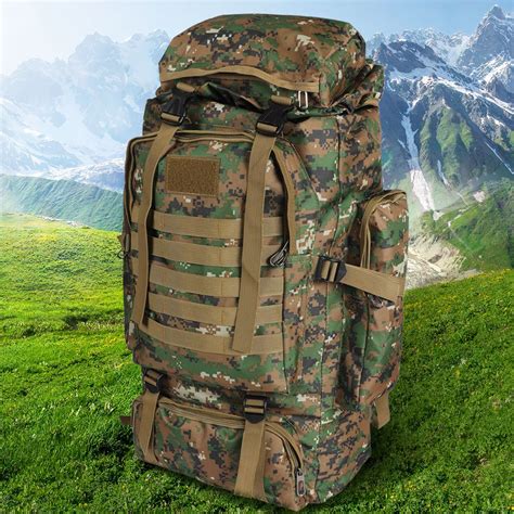 80l Military Tactical Backpack Rucksack Hiking Camping Outdoor Trekking