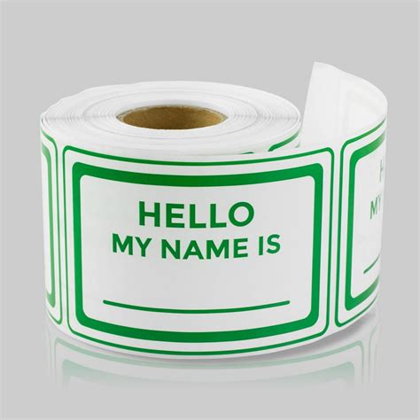 Hello My Name Is Stickers 3 X 2 Inch 300 Labels Per Roll 5 Rolls Green For Name Tags