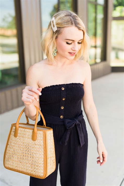 How To Style A Strapless Jumpsuit When You're Petite - Poor Little It Girl | Strapless jumpsuit ...