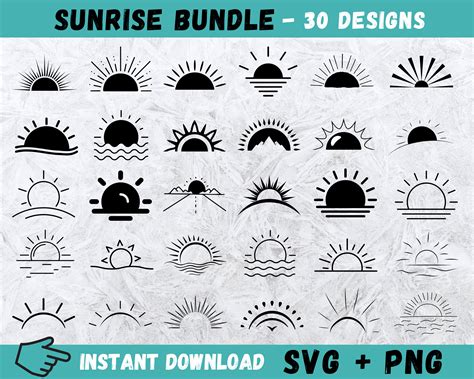 Sunrise Svg Sun Svg For Cricut Sunrise Clipart Sunrise Cut Etsy