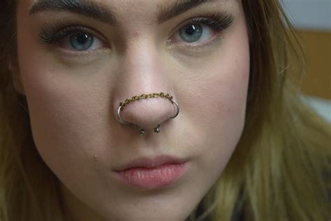 Nose Chain For Double Nostril Piercing Etsy