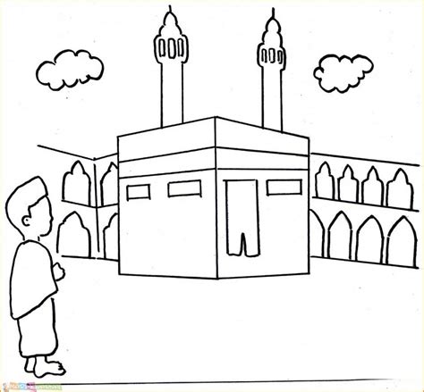 Gambar Masjid Untuk Diwarnai Anak Tk Templatengabers