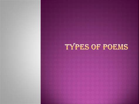 Ppt Types Of Poems Powerpoint Presentation Free Download Id2064735