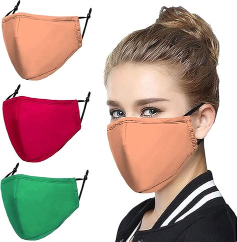 3pc Reusable Face Masks Adjustable Men Premium 4 Ply Mask Designed Tech