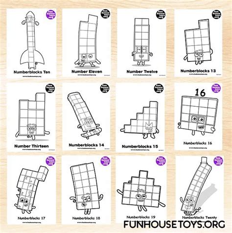 Fun House Toys Numberblocks Coloring Pages Coloring Color By Number