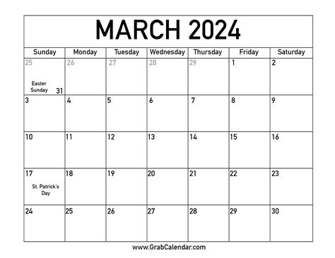 Holiday Calendar March 2024 Berna Cecilia