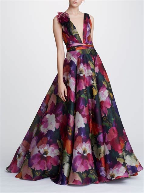 Floral Silk Organza Gown In Organza Gowns Marchesa Couture