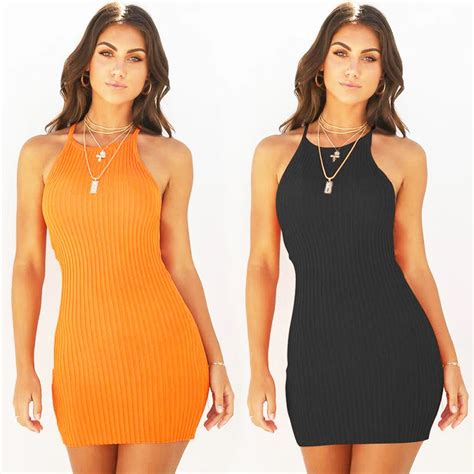 Women Sexy Club Backless Spaghetti Strap Summer Dress 2018 Cotton Ladies Elastic Bodycon Black