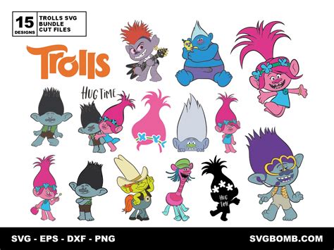 Trolls Svg Bundle Cut Files For Cricut Silhouette And Other Cutting
