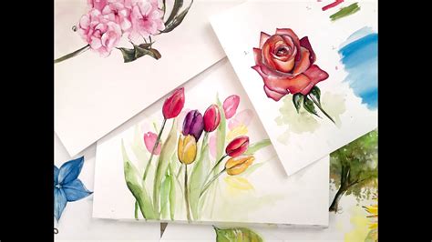 Watercolor Flowers Painting Demonstration Easy Youtube