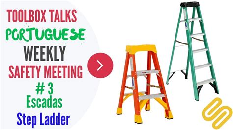 3 Escadas Step Ladder Portuguese Weekly Safety Meeting Toolbox