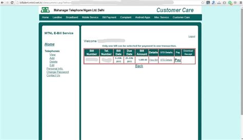 Simple Mtnl Bill Payment Online Delhi Mtnl Duplicate Bill View