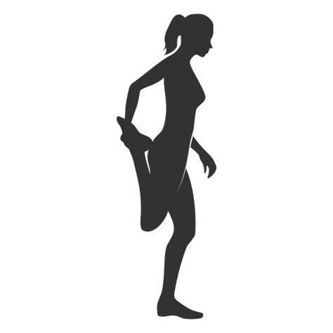 Fitness Woman Silhouette Stretching Legs Transparent Png And Svg Vector