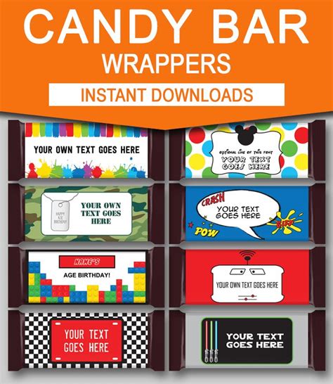 Personalized Candy Wrappers Printable Printable Word Searches