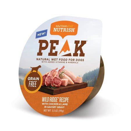 Real salmon is the #1 ingredient; Rachael Ray Nutrish PEAK Natural Wet Dog Food, Grain Free ...