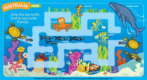 Print And Play A Great Barrier Reef Maze National Geographic Little Kids