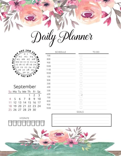 Cute Hourly Planner Printable