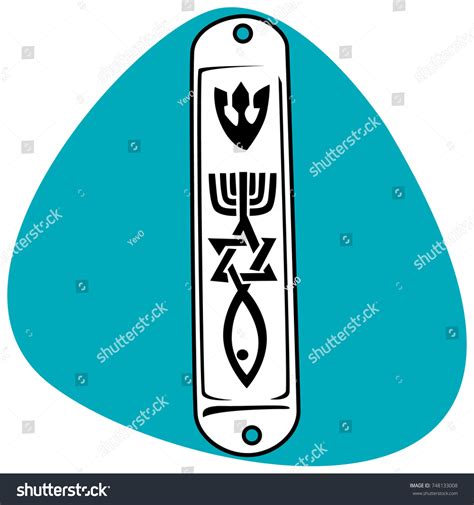 Mezuzah Hebrew Symbols Hebrew Letter Shin 스톡 벡터로열티 프리 748133008