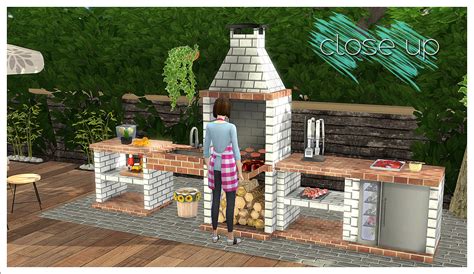 2t4 Mensure Bbq Outdoor Kitchen Set Sims Sims 4 Kitchen Outdoor Bbq
