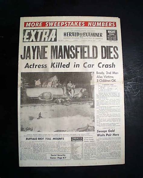 Death Of Actress Jayne Mansfield