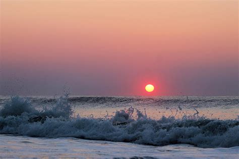 Sunrise And Splashing Waves Photograph By Robert Banach Fine Art America